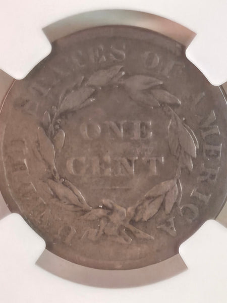 1835 US Coronet Head  Large Cent coin NGC VG Details cleaned