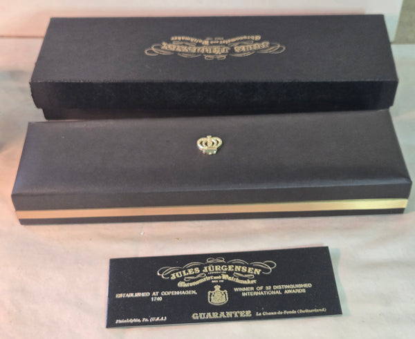 Jules Jurgensen 14k Mens 17j #9003 wristwatch c.1970 original box, just serviced