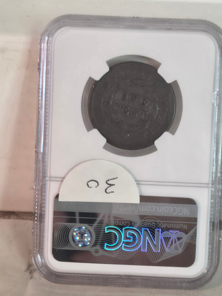1851 US Braided Hair Large Cent coin NGC VF details Environmental damage