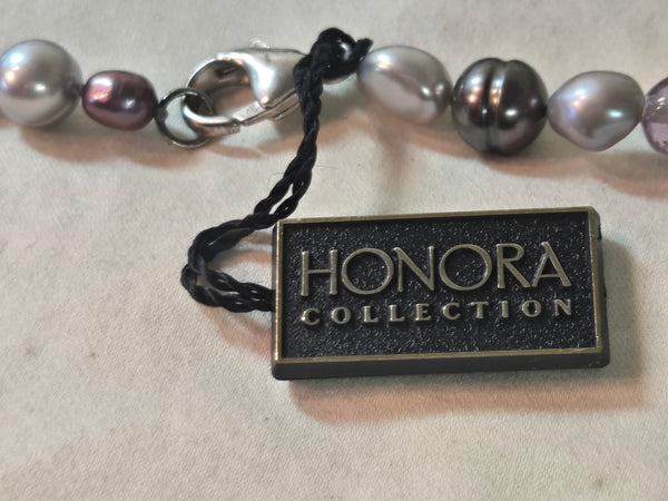 Honora 38" multicolor Keshi long strand pearls, sterling clasp, New in Box