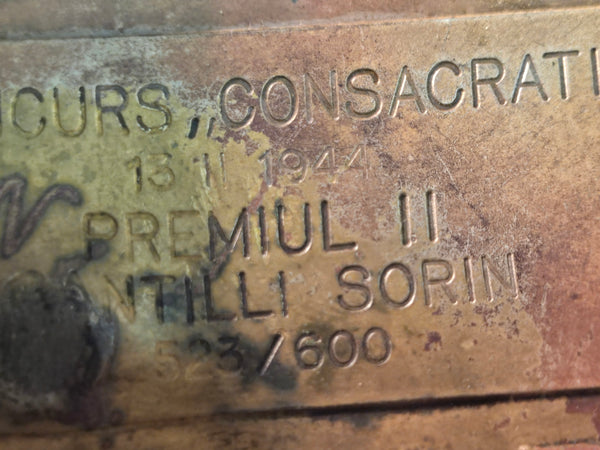 Romania 2nd place Shooting Medal, bronze 1944 dated 62mm