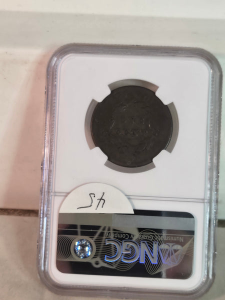 1838 US Coronet Head Large Cent coin NGC VG 10 BN