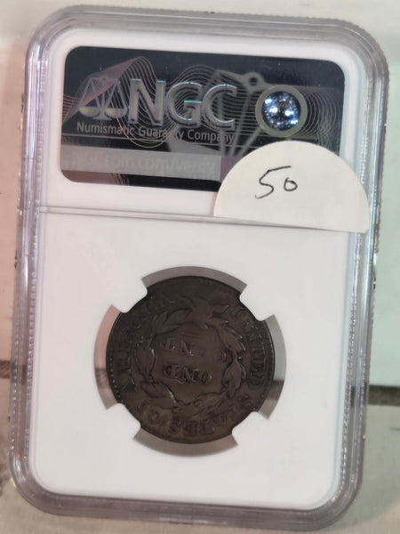 US 1831 Coronet Head Large Cent NGC VF details, cleaned coin