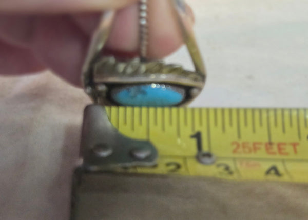 Native American Cuff Bracelet Signed W. C. Sterling silver & Turquoise