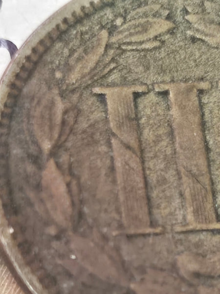 1866 United States 3 three cent Nickel