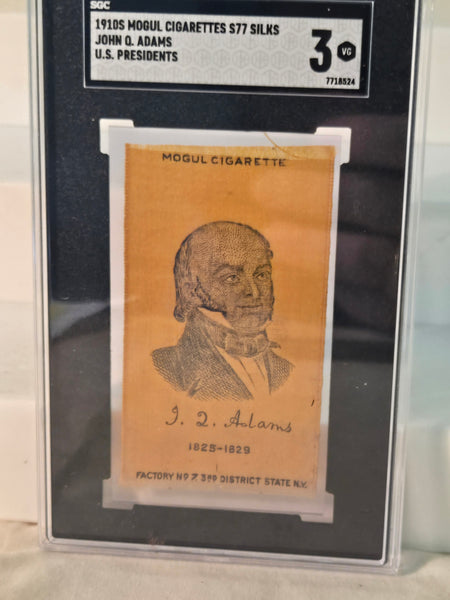1910s Mogul Cigarettes John Q. ADAMS, S77 Silks, SCG 3.5 graded US Presidents collection