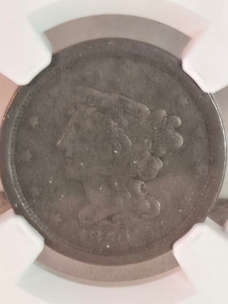 1850 US Braided Hair 1/2 half Cent c-1 NGC VG 8 BN graded
