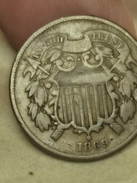 1869 United States 2 (two) cent coin