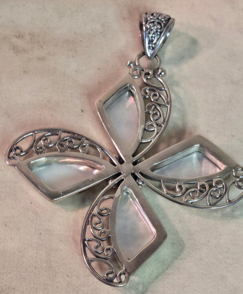 Sterling Silver Mother of Pearl Pendant by Meran 34g.