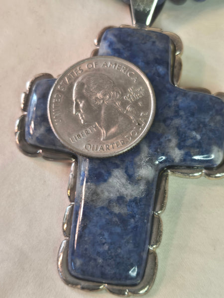 Jay King Turquoise cross Sterling Silver Necklace Desert Rose Trading Co