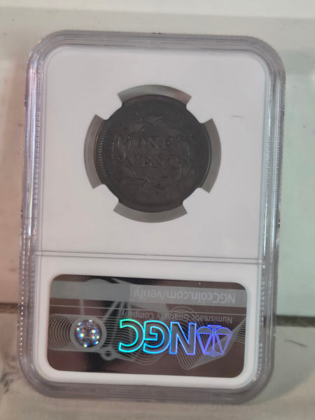 1846 US Braided Hair Large Cent small date 1c, NGC VF details, cleaned