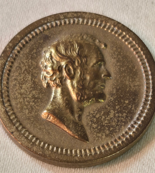 1868 Washington Lincoln Token Brass/Bronze 19mm Baker 246A 3g.
