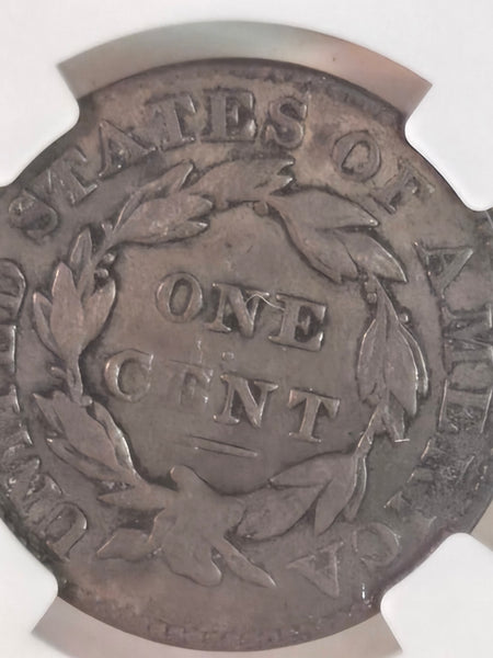 US 1831 Coronet Head Large Cent NGC VF details, cleaned coin