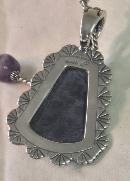 Carolyn Pollack Amethyst Sodalite Sterling Silver Necklace w/Pendant