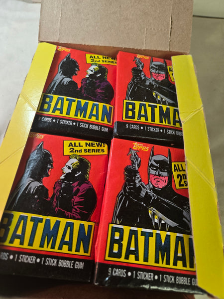 Batman Trading Cards w/ Stickers & Gum 2nd Series yellow Box of 36 unopened packs Topps 1989 USA