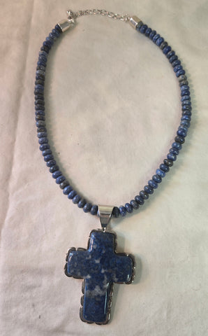 Jay King Turquoise cross Sterling Silver Necklace Desert Rose Trading Co