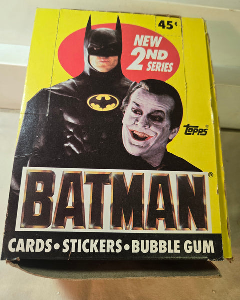Batman Trading Cards w/ Stickers & Gum 2nd Series yellow Box of 36 unopened packs Topps 1989 USA