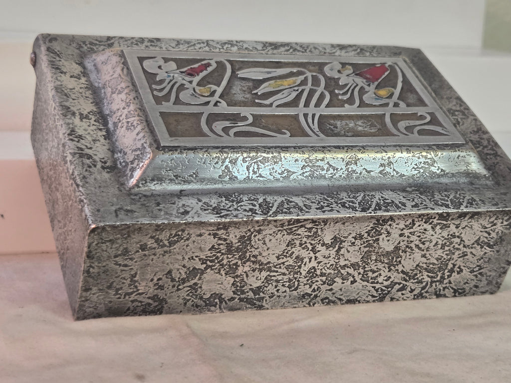 Heintz Sterling on Bronze card, Cigarettes Box Arts Crafts, Pat Aug 27 1912