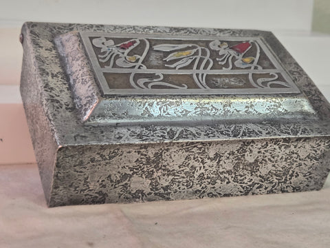 Heintz Sterling on Bronze card, Cigarettes Box Arts Crafts, Pat Aug 27 1912