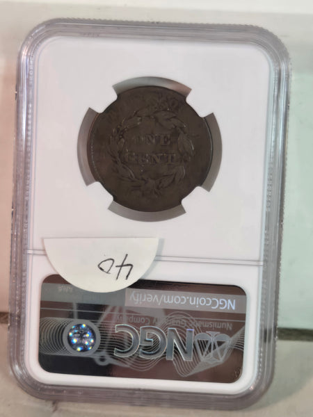 1838 US Coronet Head Large Cent coin NGC VF details, environmental damage