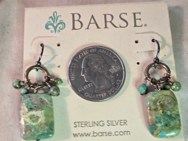 Barse Nautilus Necklace & 2 pairs of Earrings, Sterling Silver Turquoise