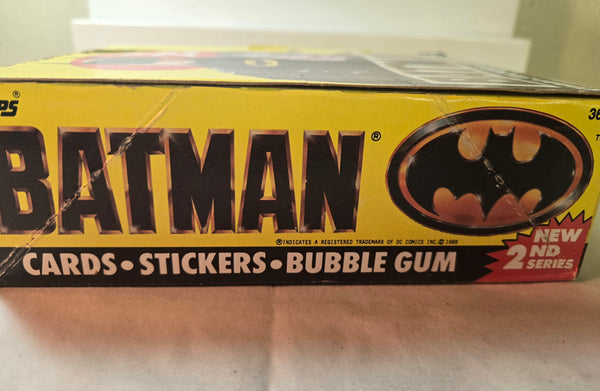 Batman Trading Cards w/ Stickers & Gum 2nd Series yellow Box of 36 unopened packs Topps 1989 USA