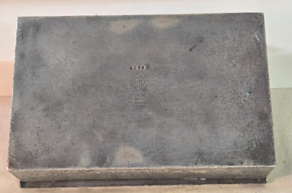 Heintz Sterling on Bronze card, Cigarettes Box Arts Crafts, Pat Aug 27 1912