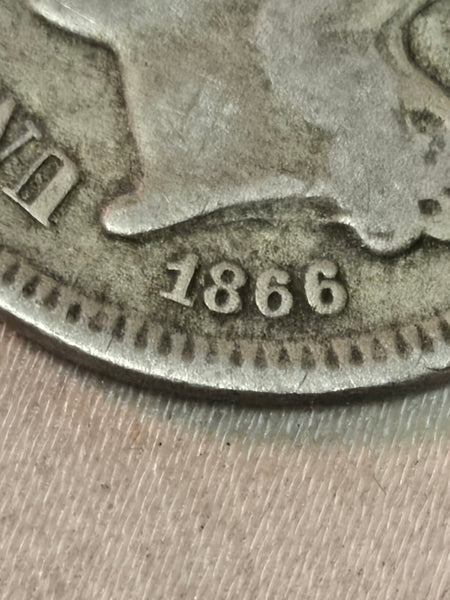1866 United States 3 three cent Nickel