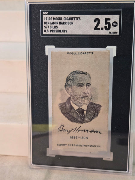 1910s Mogul Cigarettes, Benjamin Harrison S77 Silks, SCG 2.5 graded US President