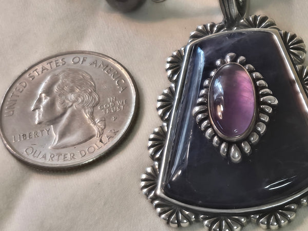 Carolyn Pollack Amethyst Sodalite Sterling Silver Necklace w/Pendant