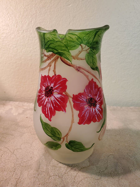 Esmee Hand Painted art glass vase Jean Paul Esmee France