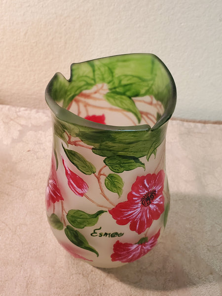 Esmee Hand Painted art glass vase Jean Paul Esmee France