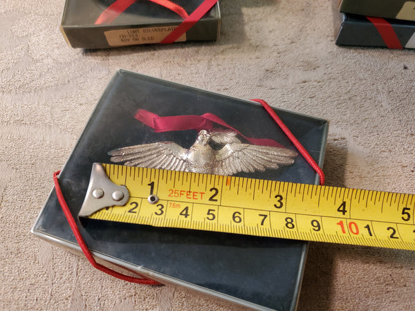 Set of 8 Lunt figural Christmas ornaments, horse, dove, goose lamb etc