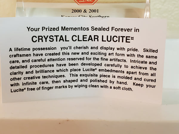 E. H. Harriman award Kansas City Soithern RR in lucite 2000-2001