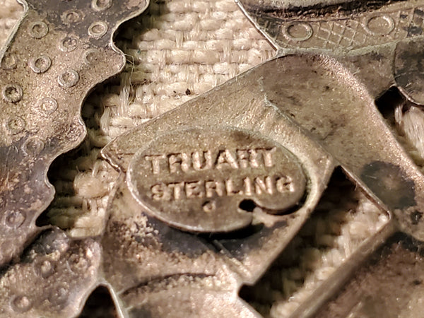 Truart sterling silver brooch Mexican man & bush