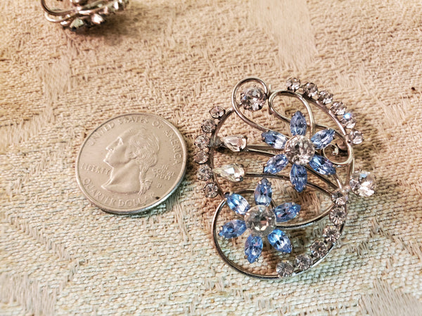 Carl Art 1940s brooch and earrings sterling silver set