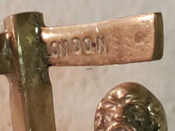 Brass Hobo & Dog statue 5" Made in Britian