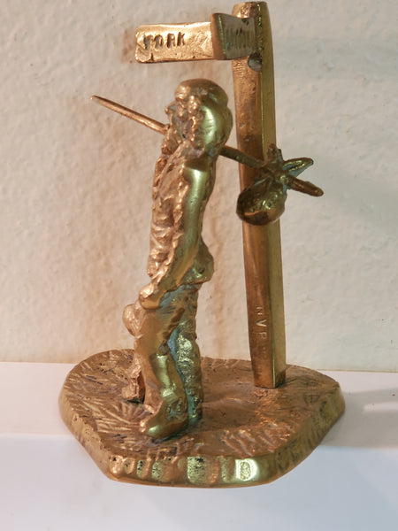 Brass Hobo & Dog statue 5" Made in Britian