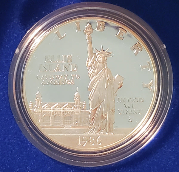 1986 Illis iland Liberty proof dollar & half U.S. set