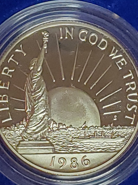 1986 Illis iland Liberty proof dollar & half U.S. set