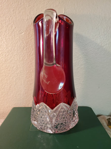 Ruby stained water pitcher 1908, 20" Tall