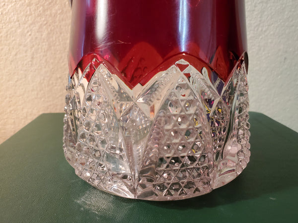 Ruby stained water pitcher 1908, 20" Tall