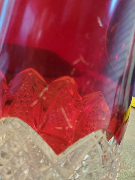Ruby stained water pitcher 1908, 20" Tall