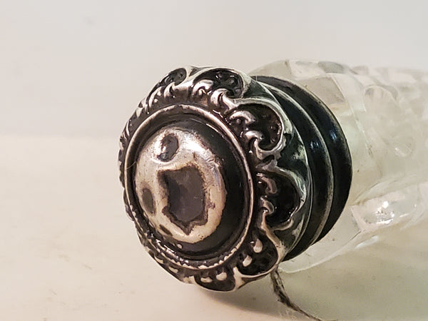 3" cut crystal, sterling topped perfune bottle