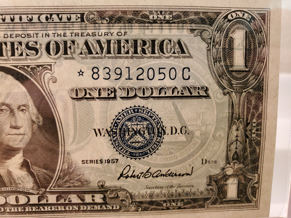 1957 U.S. one dollar silver certificate FR 1411C