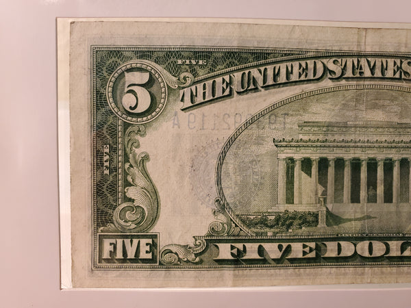 1934-D U.S. Five Dollar Silver Certificate FR 1418 Blue seal