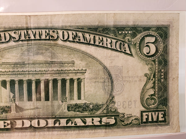 1934-D U.S. Five Dollar Silver Certificate FR 1418 Blue seal