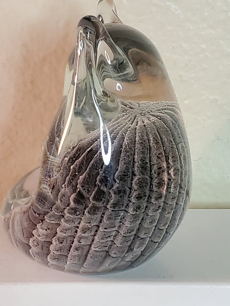 F. M. Ronneby Owl art glass paperweight Sweden