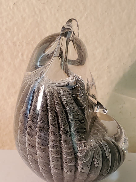 F. M. Ronneby Owl art glass paperweight Sweden