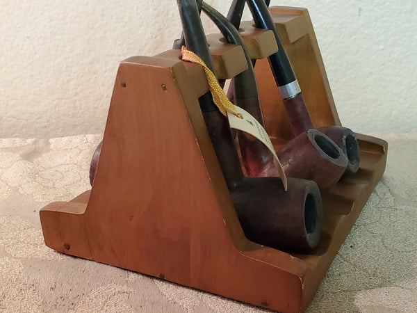 Kaywoodie 6 pipe Rack with pipes and label, mint